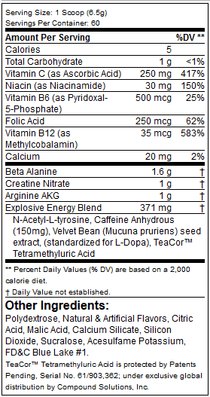 Cellucor C4 Extreme Pre-Workout Supplement Facts