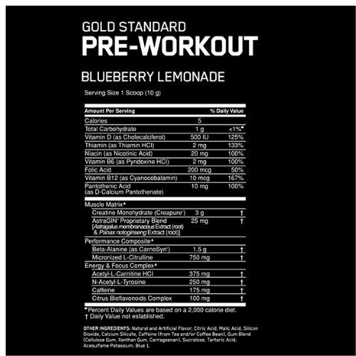 Gold Standard Pre Workout 30 sv Dated 2-8/24