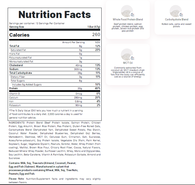 Redcon MRE Bar - Meal Replacement Bar ( 1 box/ 12 pk )