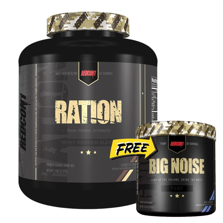 Redcon Ration Whey Protein 5lb + FREE Big Noise 30sv