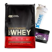 Gold Standard Whey Protein 10lb + Free Shaker & Amino Energy 5sv